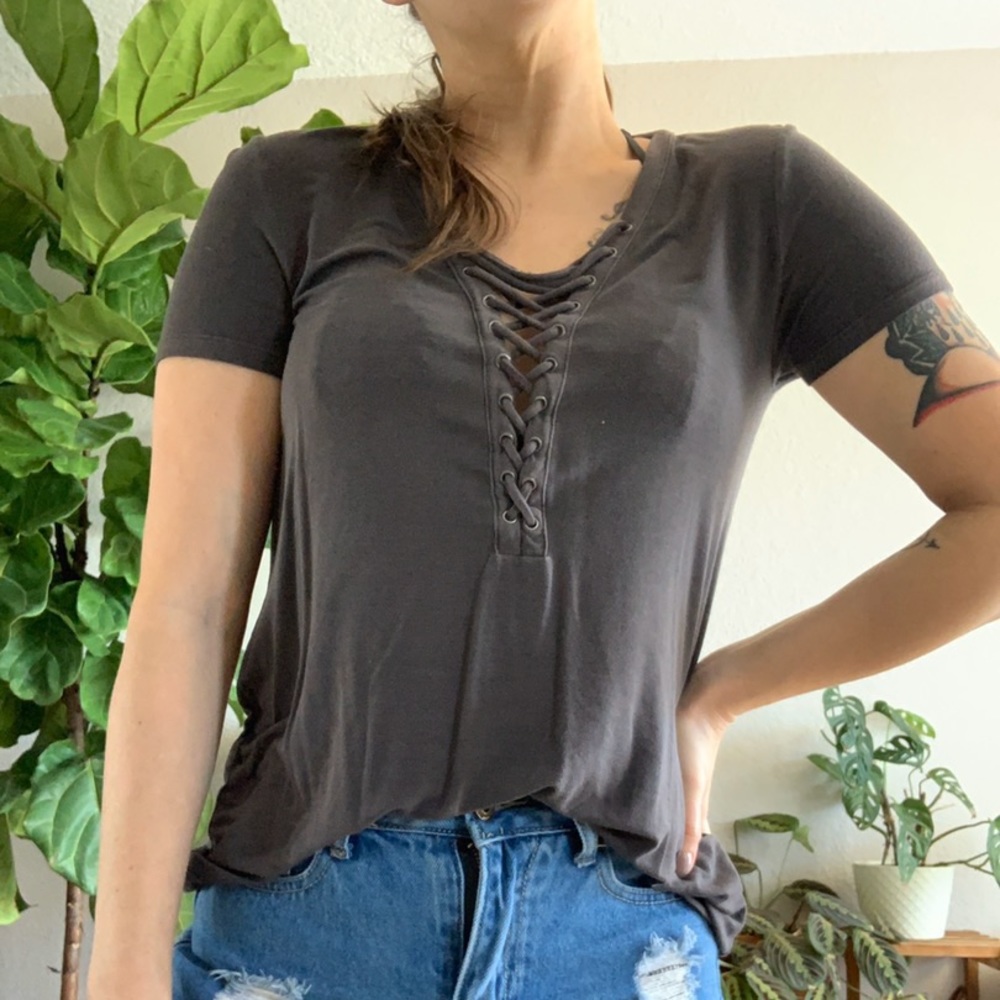 American Eagle soft and sexy lace up shirt